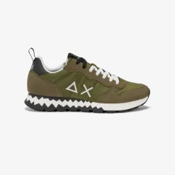 Outlet Sneaker Tom Snake in nylon e suede verde militare Uomo Scarpe|Uomo