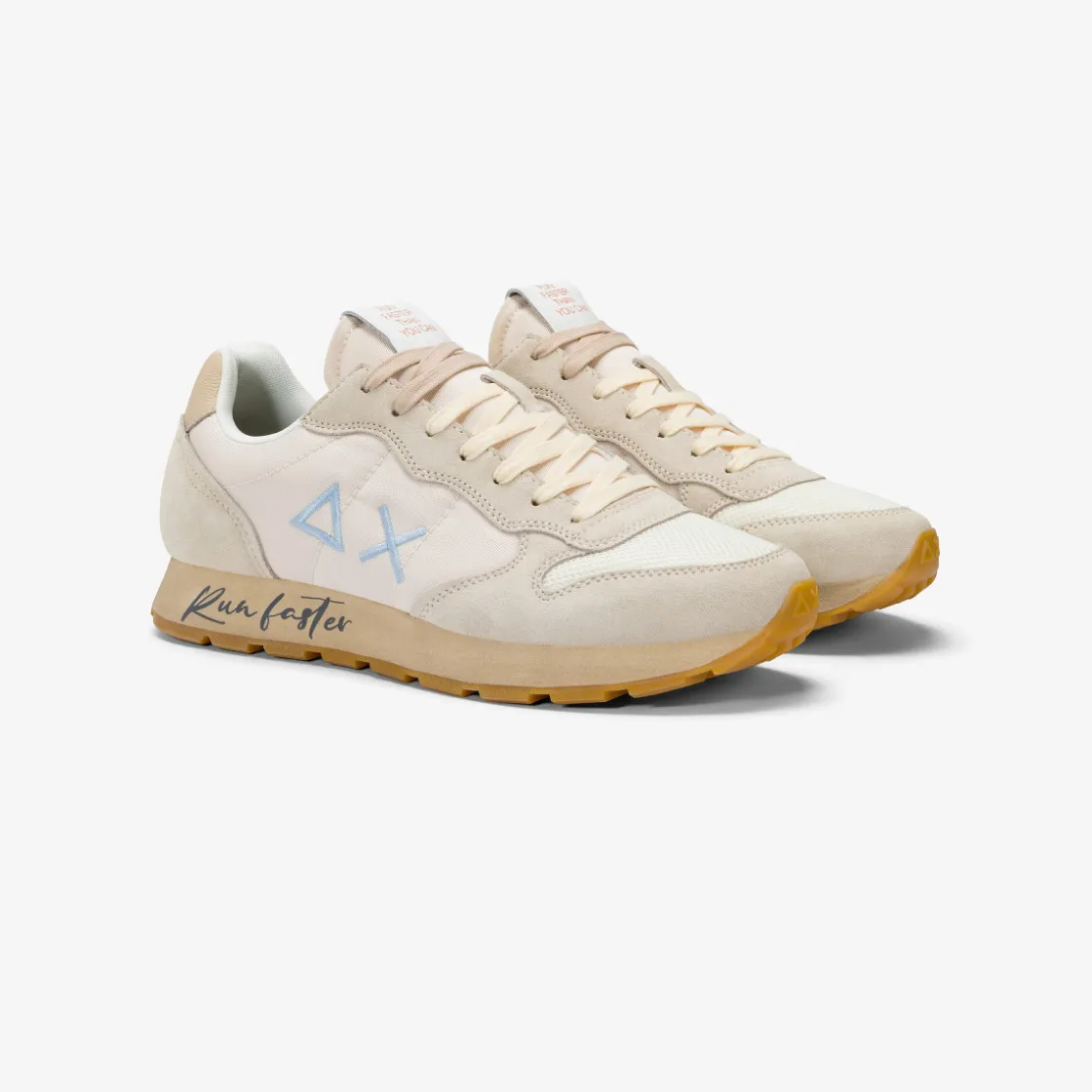 Fashion Sneaker Tom Vintage in nylon e suede bianco panna Uomo Scarpe|Uomo