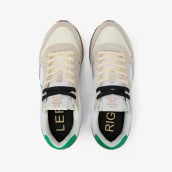 Outlet Sneaker Tom Vintage in nylon e suede bianco panna e verde prato Uomo Scarpe|Uomo