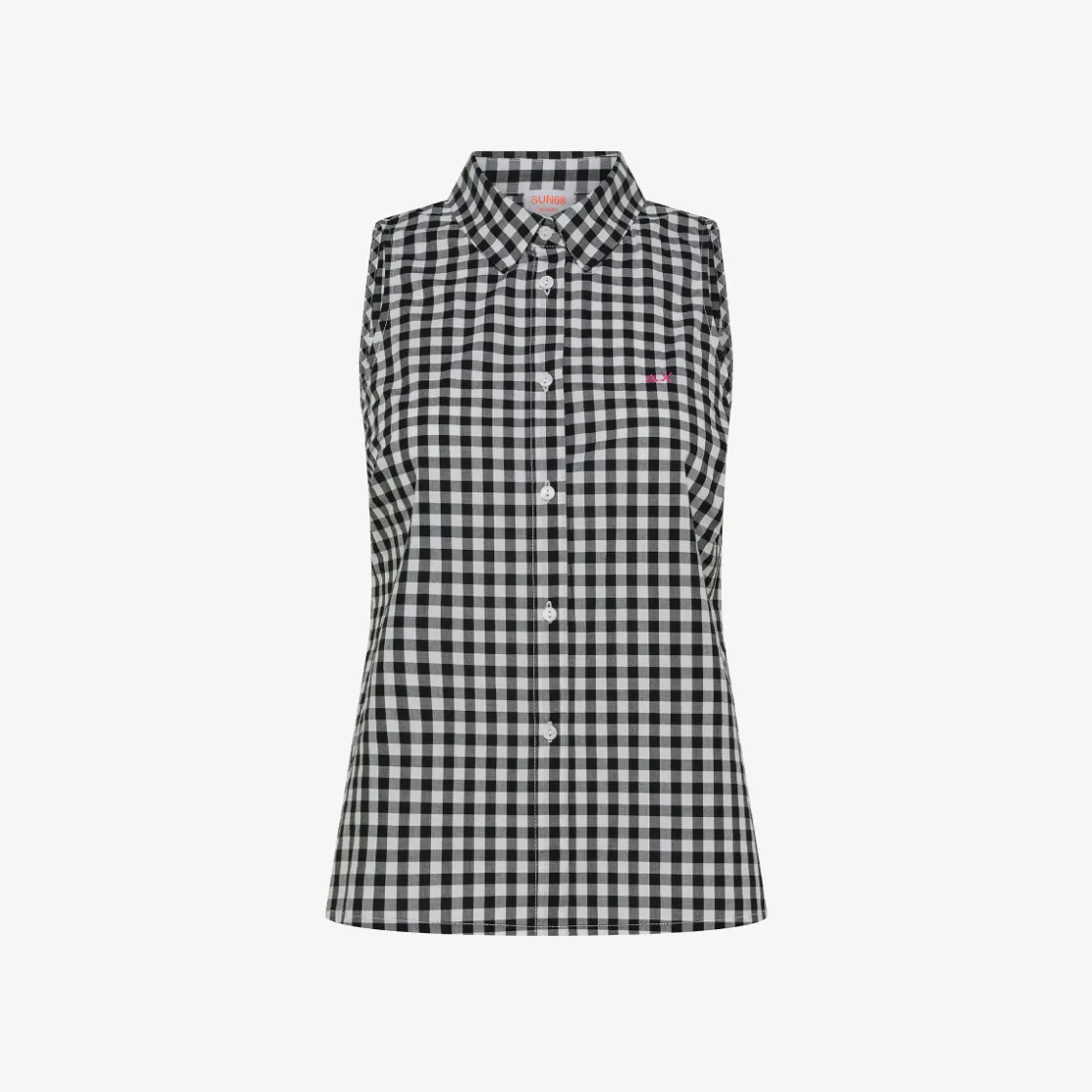 Outlet Top in cotone check nero e bianco Donna Camicie