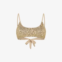 Clearance Top mare con paillettes oro Donna Costumi Donna