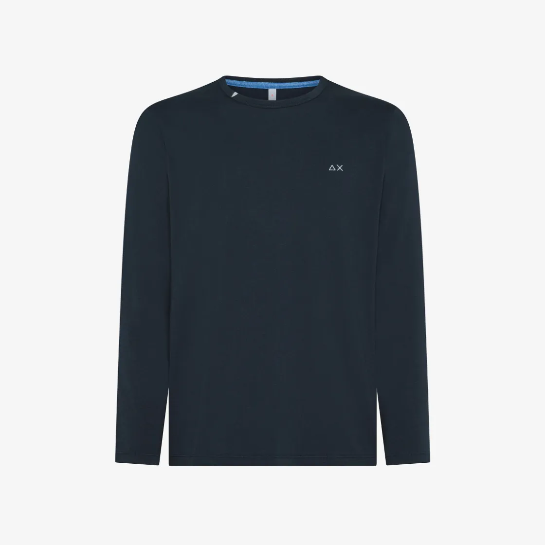 Outlet T-shirt a maniche lunghe in cotone blu navy Uomo T-Shirts