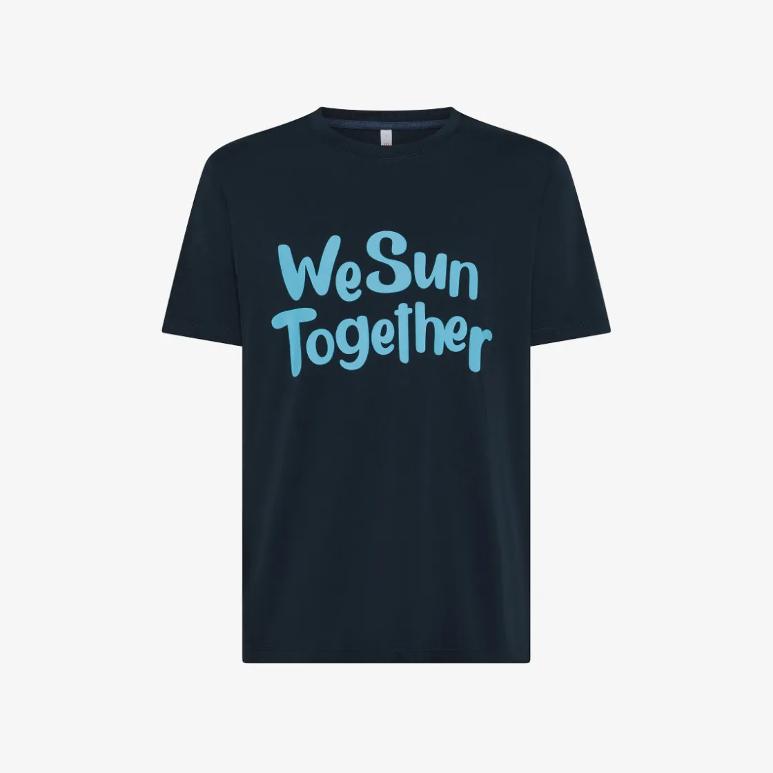 Outlet T-shirt blu navy con stampa lettering Uomo T-Shirts