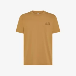 Outlet T-shirt cammello con lavaggio vintage Uomo T-Shirts