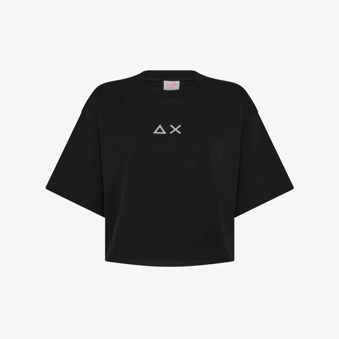 Sale T-shirt cropped in jersey di cotone nero Donna T-Shirts