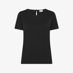 Outlet T-shirt in cotone nero Donna T-Shirts