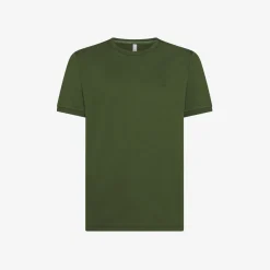 Sale T-shirt in cotone verde scuro con logo ricamato Uomo T-Shirts