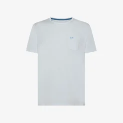 Hot T-shirt in jersey di cotone bianco con taschino Uomo T-Shirts