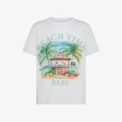 Discount T-shirt in jersey di cotone bianco Bambino T-Shirts|Beachwear Bimbo