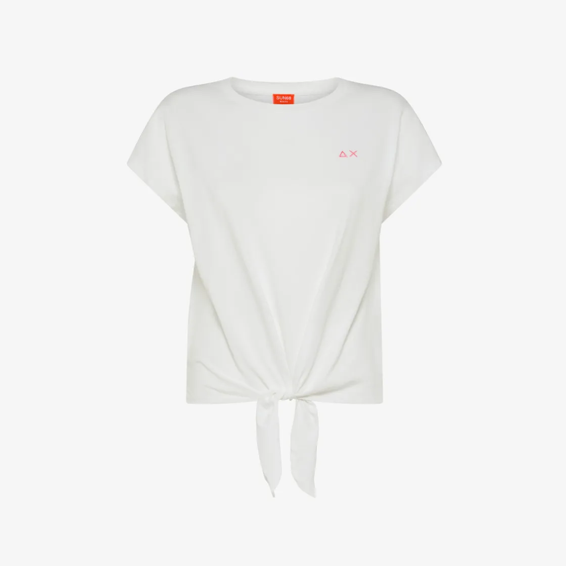 Discount T-shirt in jersey di cotone bianco panna Donna T-Shirts|Beachwear Donna