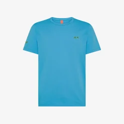 Outlet T-shirt in jersey di cotone turchese Uomo T-Shirts|Beachwear Uomo