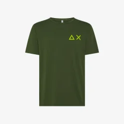 Outlet T-shirt in jersey di cotone verde scuro Uomo T-Shirts