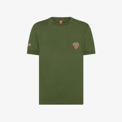 Fashion T-shirt in jersey di cotone verde scuro Uomo Beachwear Uomo