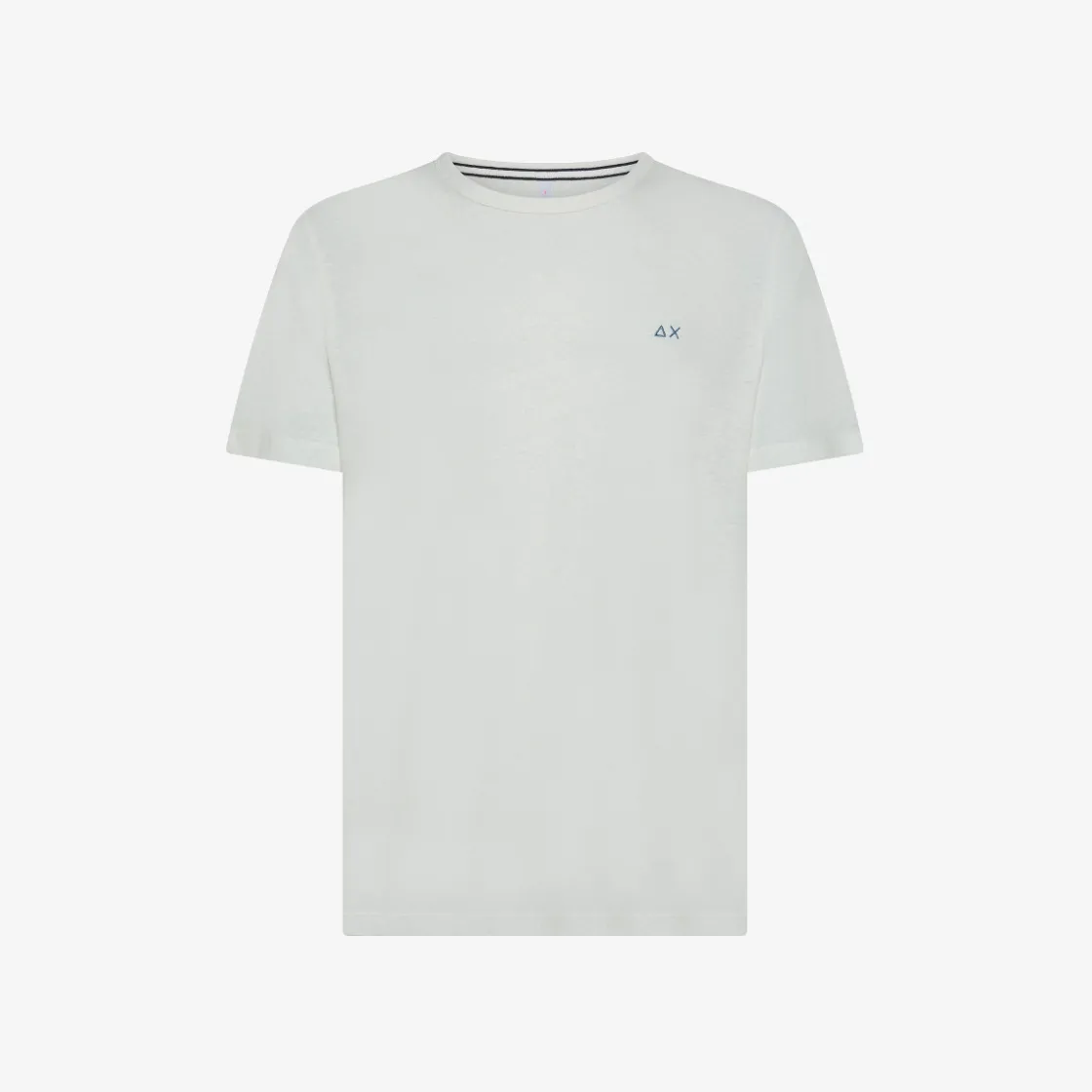 New T-shirt in lino bianco panna con logo ricamato Uomo T-Shirts