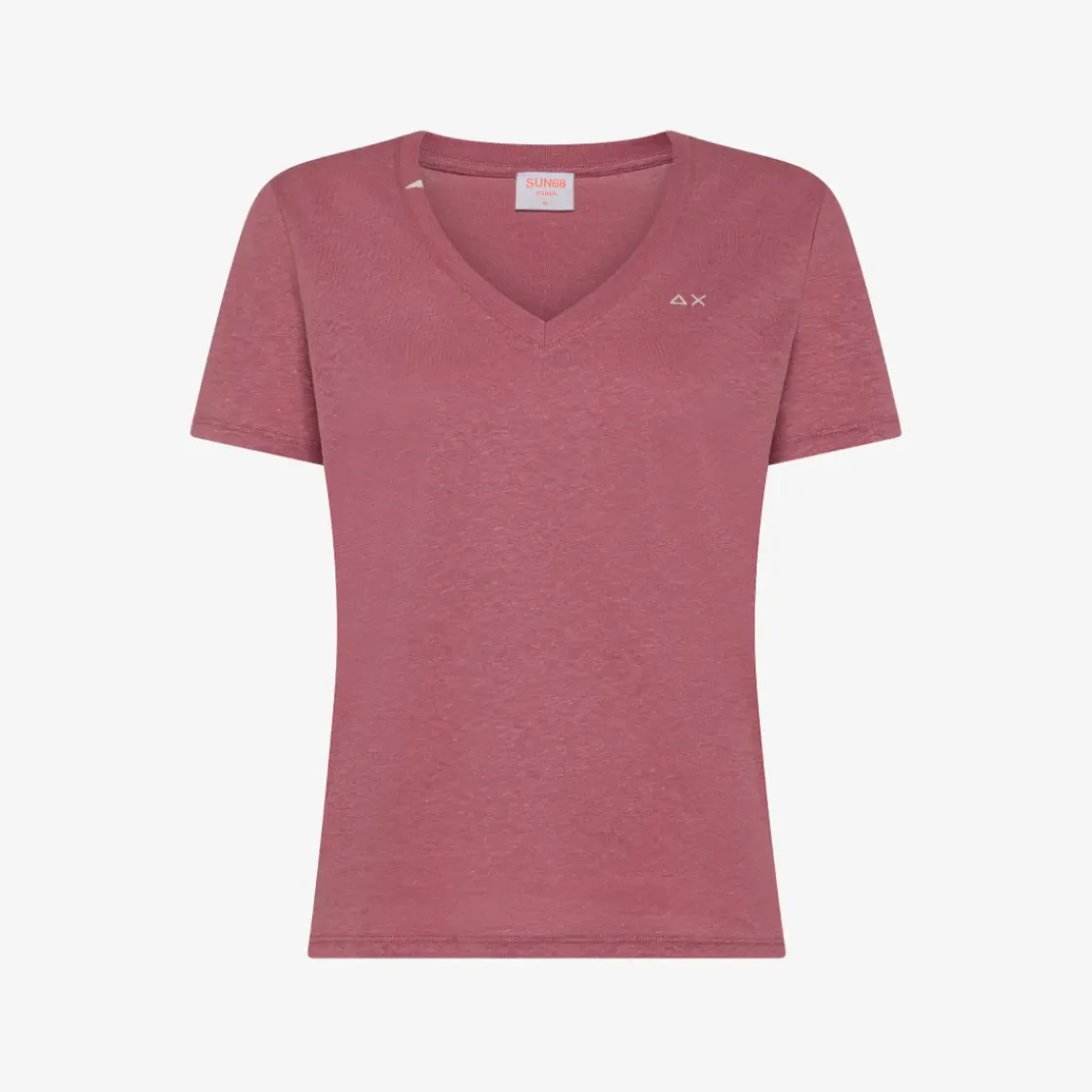 Online T-shirt in lino e cotone rosa scuro Donna T-Shirts