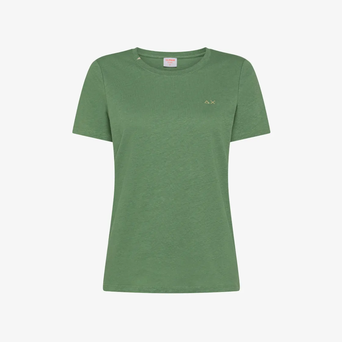 Sale T-shirt in lino e cotone verde salvia Donna T-Shirts