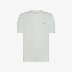 Sale T-shirt in maglia in cotone bianco panna Uomo Maglie