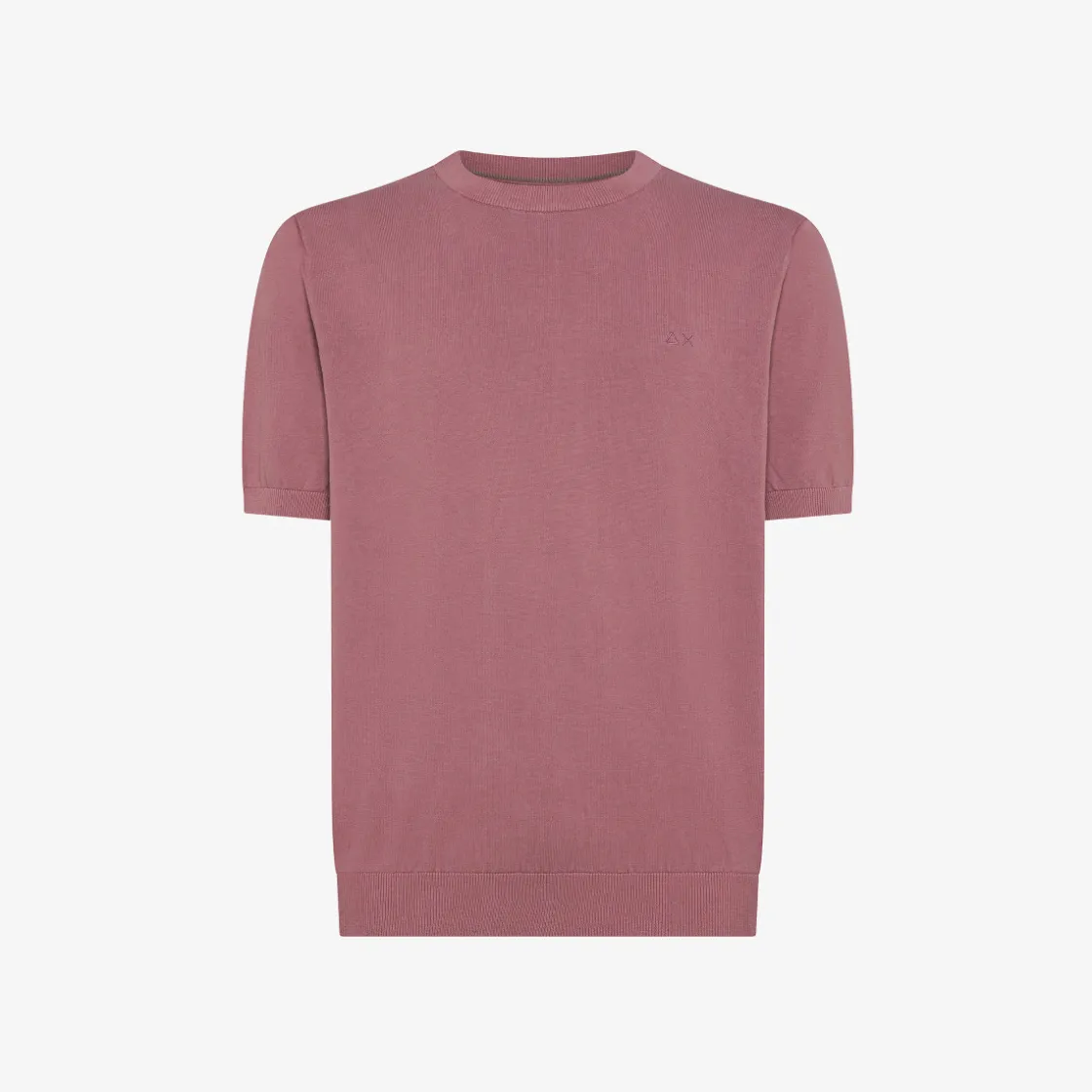 New T-shirt in maglia in cotone rosa scuro Uomo Maglie