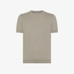 Discount T-shirt in maglia in cotone stone Uomo Maglie