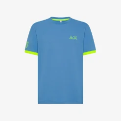 Sale T-shirt in piquet avio con ricami Uomo T-Shirts