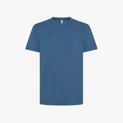 Outlet T-shirt in piquet di cotone avio scuro Uomo T-Shirts