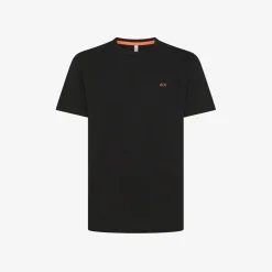 Online T-shirt in piquet di cotone nero Uomo T-Shirts
