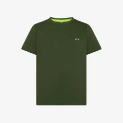 Fashion T-shirt in piquet di cotone verde scuro Bambino T-Shirts