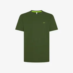 Fashion T-shirt in piquet di cotone verde scuro Uomo T-Shirts