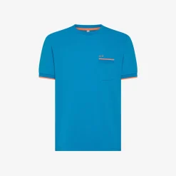 Clearance T-shirt in piquet ottanio chiaro con logo fluo Uomo T-Shirts