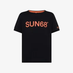 Outlet T-shirt nera con stampa fluo Bambino T-Shirts