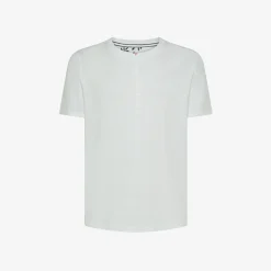 Online T-shirt serafino in jersey di cotone bianco panna Uomo T-Shirts