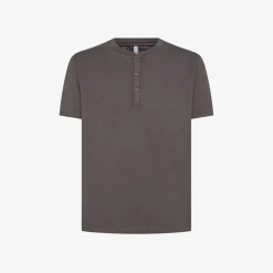 Online T-shirt serafino in jersey di cotone inchiostro Uomo T-Shirts