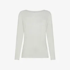 Hot T-shirt slim fit in modal bianco panna Donna T-Shirts