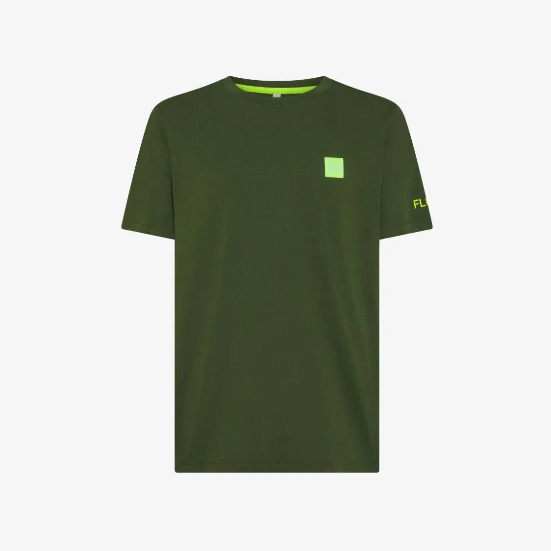 Online T-shirt verde scuro con patch fluo Uomo T-Shirts