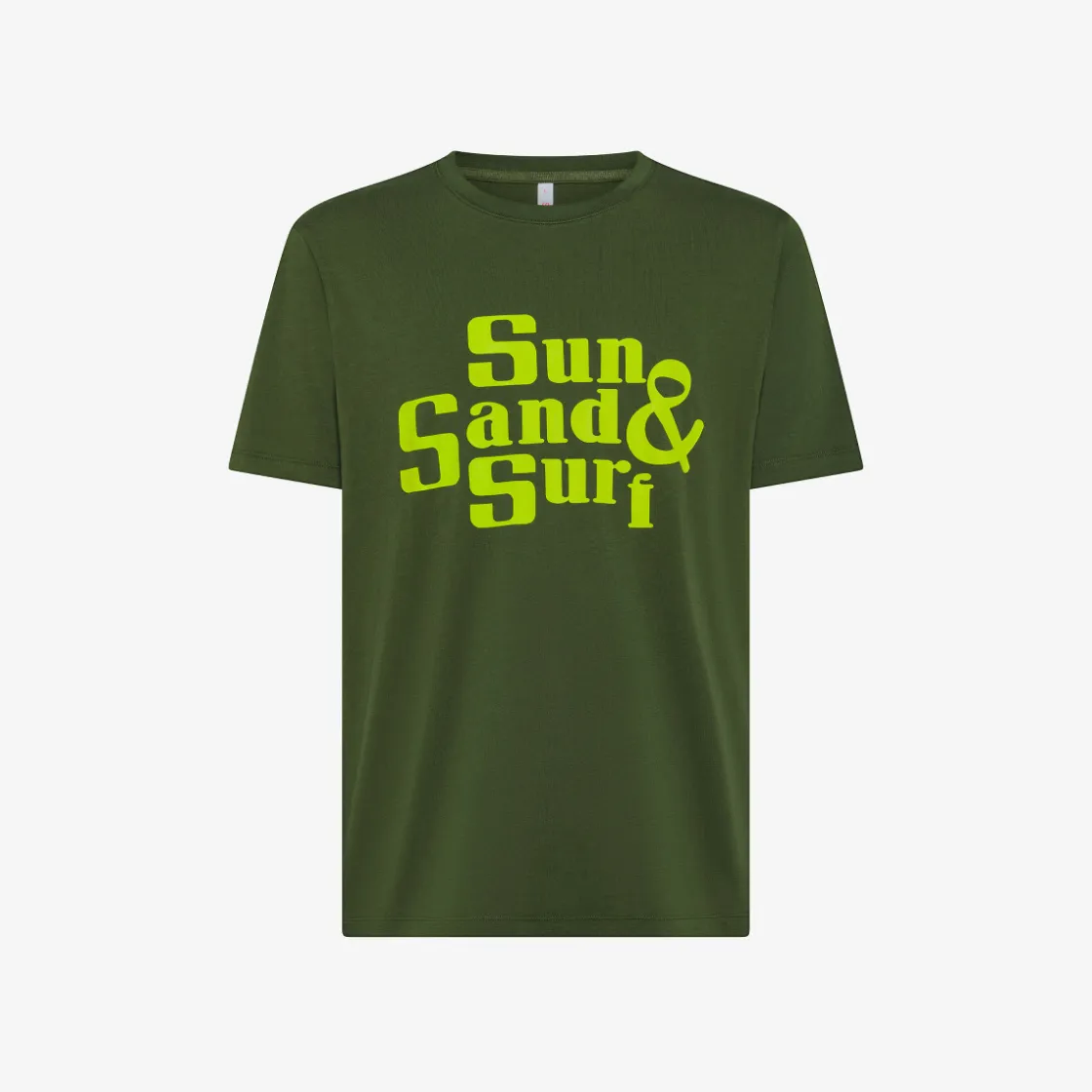 Clearance T-shirt verde scuro con stampa lettering Uomo T-Shirts